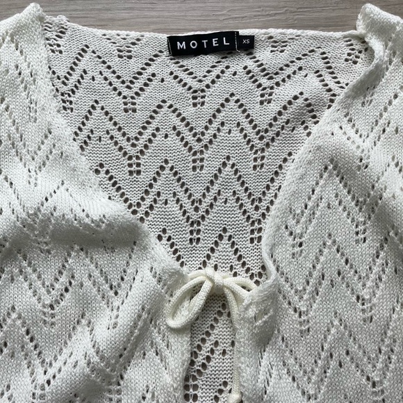 Motel Rocks White Knit Cardigan - Picture 3 of 5
